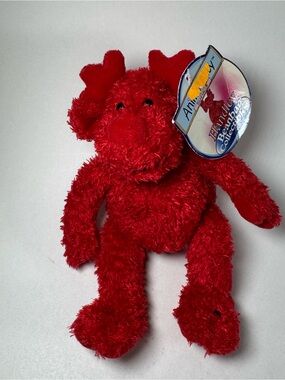 Animal Alley Vintage Plush Red Moose 7" Handley Beanbag Collection 2000 W Tag